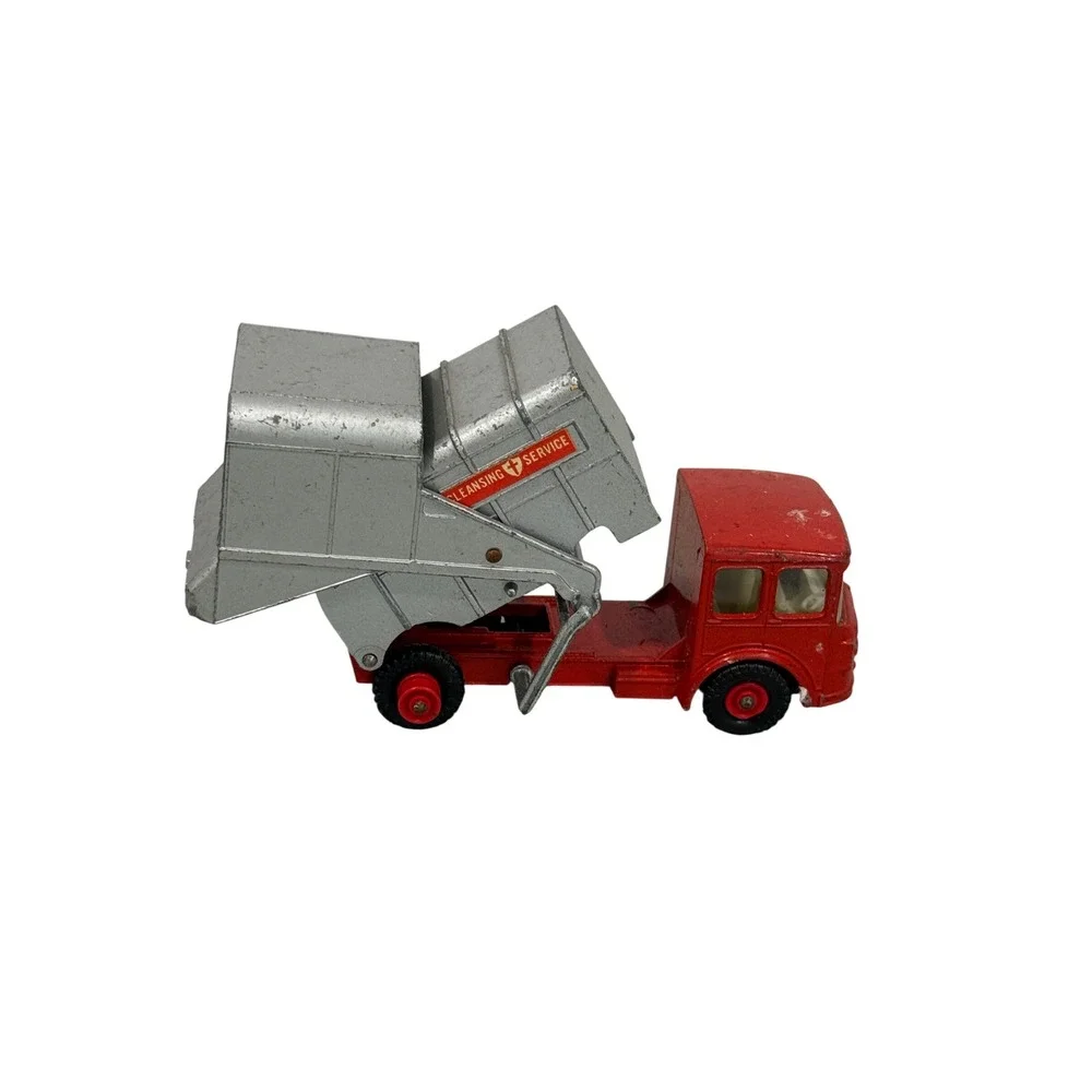 Vintage Matchbox King Size Refuse Truck K-7 Lesney Red‎ Silver Cleansing Service